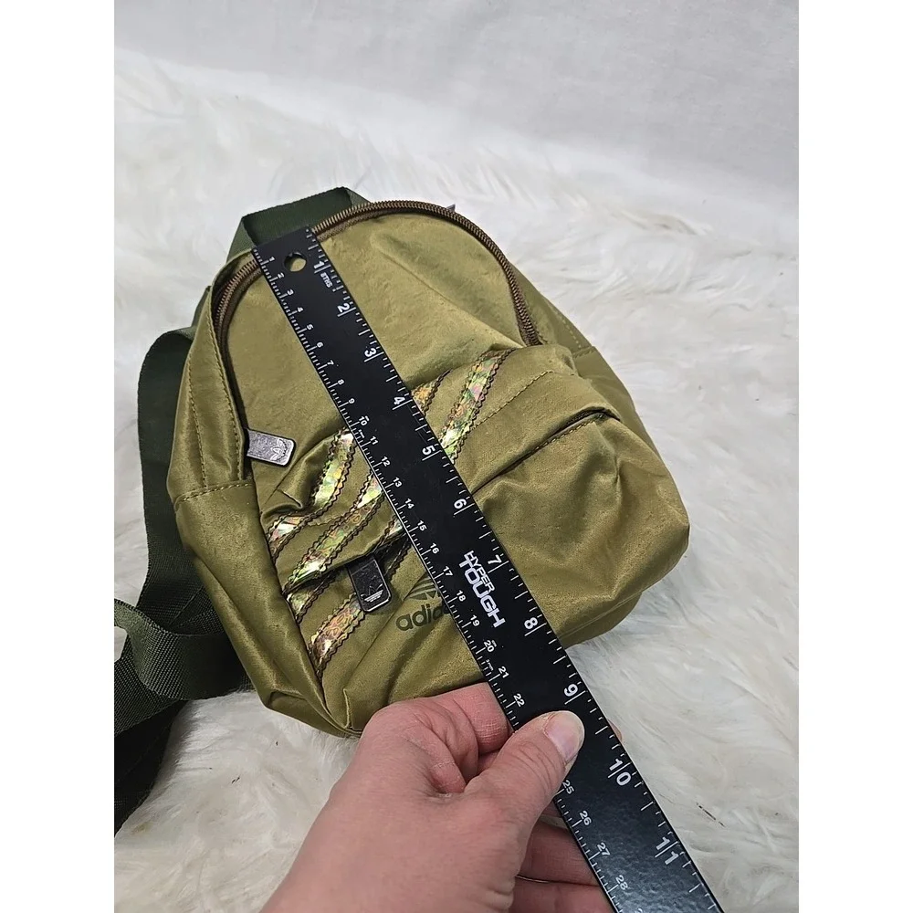 NWT Adidas Backpack Mini‎ Daypack  Green Bronze GN2119 NEW Oil slick $35 MSRP - Picture 7 of 8